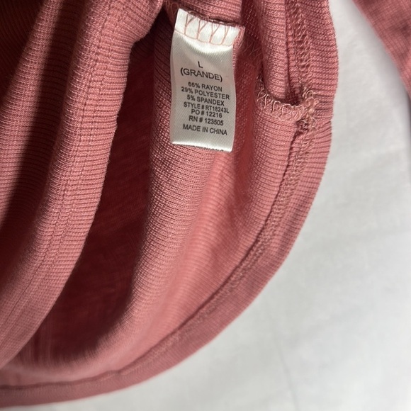 NWT HEART & HIPS PINK LONG SLEEVE CROP TOP (L) - Picture 5 of 7